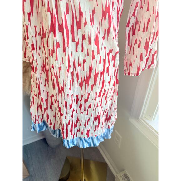 NWT Boden Toulon Tunic Top Womens Size 2 Red White Print Cotton Blouse - Picture 4 of 8